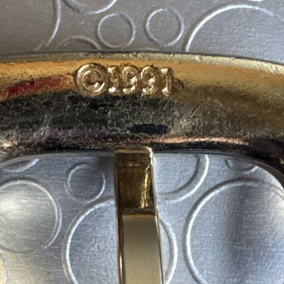 Vintage Brighton Womens Black Leather Belt 41903 Medium Gold Tone Buckle 27-31 main image 7